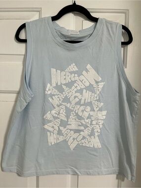 The Strong And Silent Type Top in light blue - size XL